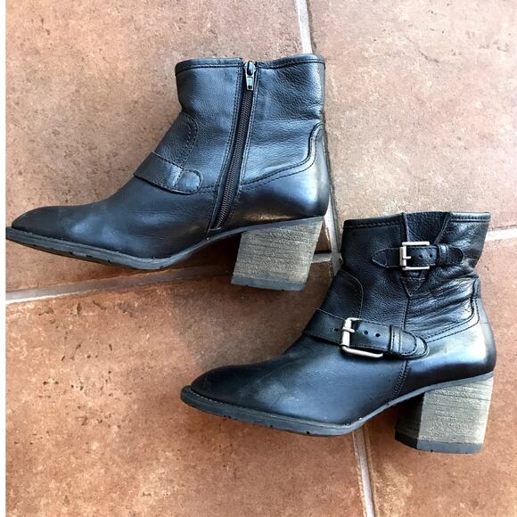 Matisse Distressed Black Leather Moto Style Heeled Booties size 7.5 - Picture 15 of 16